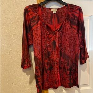 Panhandle Slim Red and Black Paisley Blouse